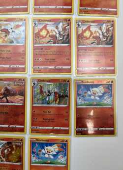 14 Card Lot Scorbunny Raboot Cinderace Strike Reverse Holo Pokemon TCG - Image 2