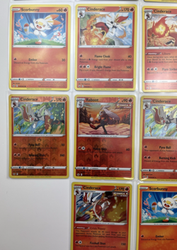14 Card Lot Scorbunny Raboot Cinderace Strike Reverse Holo Pokemon TCG - Image 3