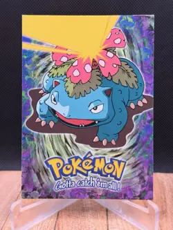 Topps Venusaur E3 of E12 Non-Holo Pokemon Card 1999 Black Topps Logo - Image 1