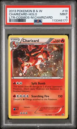 POKEMON LEGENDARY TREASURES CHARIZARD #19 COSMOS PSA 9 MINT #113346177 (SWIRL) - Image 1