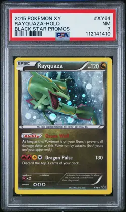 2015 POKEMON XY BLACK STAR PROMO RAYQUAZA #XY64 PSA 7 NM #112141410 - Image 1