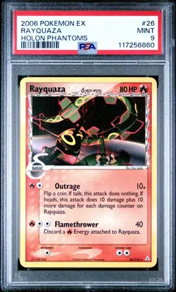 2006 POKEMON EX HOLON PHANTOMS RAYQUAZA #26 PSA 9 MINT #117256860 - Image 1