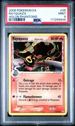2006 POKEMON EX HOLON PHANTOMS RAYQUAZA #26 PSA 9 MINT #117256846 - Image 1