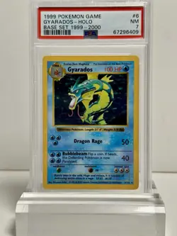 Pokemon Gyarados #6/102 1999 Base Set Shadowless Holo PSA 7 NM - Image 1