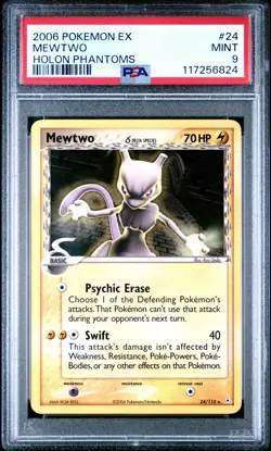 2006 POKEMON EX HOLON PHANTOMS MEWTWO #24 PSA 9 MINT #117256824 - Image 1