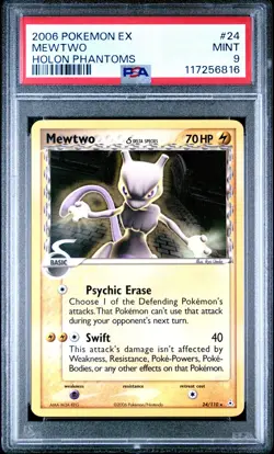 2006 POKEMON EX HOLON PHANTOMS MEWTWO #24 PSA 9 MINT #117256816 - Image 1