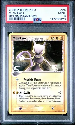 2006 POKEMON EX HOLON PHANTOMS MEWTWO #24 PSA 9 MINT #117256820 - Image 1