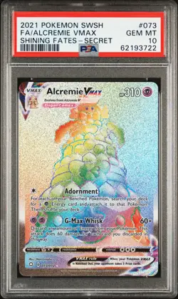 2021 POKEMON SWORD & SHIELD SHINING FATES SECRET FULL ART/ALCREMIE VMAX PSA 10 - Image 1