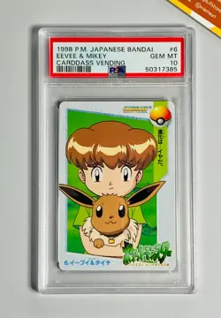 Pokemon 1998 PSA 10 Pocket Monsters Eevee & Mikey Carddass Japanese - Image 1