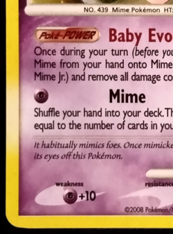 2008 Pokemon Mime Jr. DP22 Diamond and Pearl Promos Holo NM - Image 4