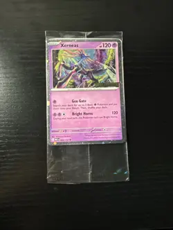 Pokemon Xerneas Trading Card Holo 064/122 Mega Evolutions Stamp In Package - Image 1
