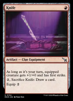 Knife Murders 134 MKM MTG Red Clue Equipment Draw First Strike Foti 2024 EN - Image 1