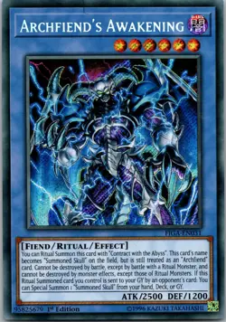 Yugioh Archfiend's Awakening FIGA-EN031 1st Edition Secret Rare NM - Image 1