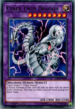 Yugioh Cyber Twin Dragon LED3-EN018 1st Edition Common NM - Image 1