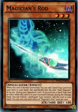 Yugioh Magician's Rod MP17-EN074 1st Edition Super Rare NM - Image 1