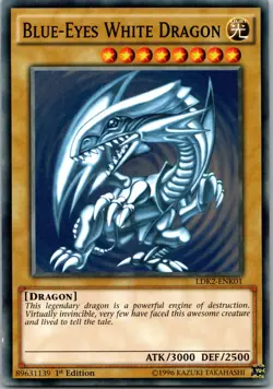 Yugioh Blue-Eyes White Dragon (Version 2) LDK2-ENK01 1st Edition Common NM - Image 1