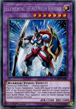 Yugioh Elemental HERO Neos Knight BLHR-EN064 1st Edition Secret Rare NM - Image 1
