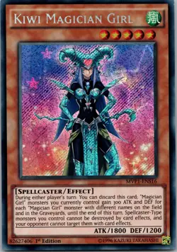 Yugioh Kiwi Magician Girl MVP1-ENS16 1st Edition Secret Rare NM - Image 1