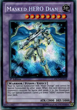 Yugioh Masked HERO Dian PRC1-EN019 1st Edition Secret Rare NM - Image 1