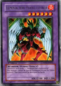 Yugioh Elemental Hero Phoenix Enforcer DP05-EN012 1st Edition Rare LP - Image 1