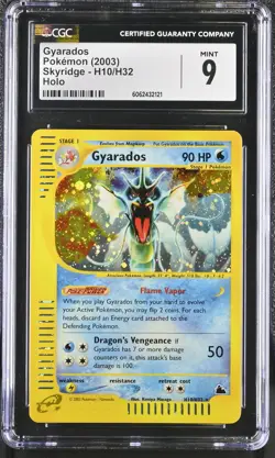 CGC 9 MINT Gyarados 2003 Skyridge H10/H32 Holo Pokemon Card - Image 1