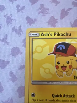 Pokemon Card Ash's Pikachu SM111 Sun & Moon Black Star Promo NM - Image 5