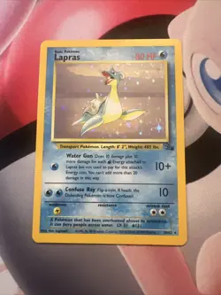 Lapras 10/62 Unlimited Fossil Holo Pokemon Card NM/DMG - Image 1