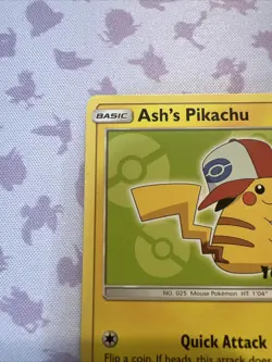 2017 Pokemon Ash's Pikachu TCG Black Star Promo Card SM112 MP - Image 5