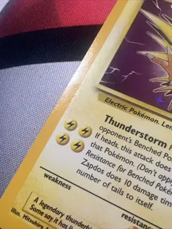 Zapdos 30/62 Fossil Unlimited Holo Rare WotC 1999 Vintage Pokemon TCG Card LP - Image 2