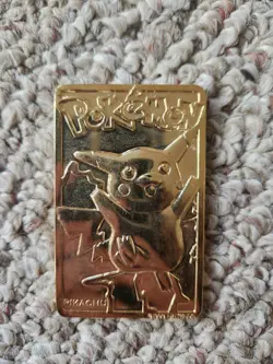 #25 Pokemon 23k Gold Plated Pikachu Trading Card Nintendo 1999 - Image 1