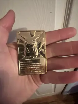 1999 Pokemon Burger King 23K Gold Plated Pokemon Card - Pikachu - Image 2