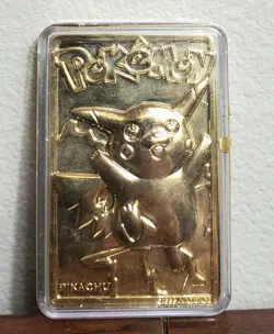#25 Pokemon 23k Gold Plated PIKACHU Trading card. Nintendo 1999 - Image 1