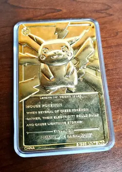 #25 Pokemon 23k Gold Plated PIKACHU Trading card. Nintendo 1999 - Image 2