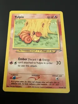 Vulpix 91/105 Neo Destiny Unlimited 2002 Pokemon Card Common NM - Image 1