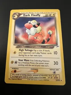 Dark Flaaffy 34/105 Neo Destiny Unlimited 2002 Pokemon Card Uncommon NM - Image 1