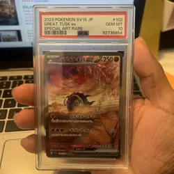 Pokemon Great Tusk EX SAR 102/078 SV1S Scarlet Card Japanese, PSA 10 - Image 1