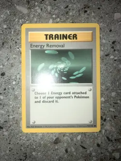 Pokemon TCG Cards SHADOWLESS Base Set Energy Removal 92/102 - Image 3