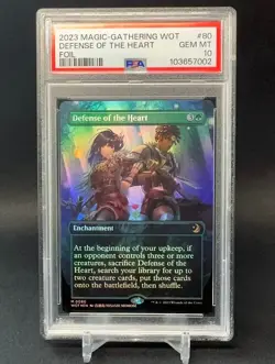 🌈 Defense of the Heart - MTG Wilds of Eldraine Anime Borderless FOIL - PSA 10 - Image 1