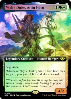 Wylie Duke, Atiin Hero FOIL EXTENDED 0367 Rare Outlaws Thunder Junction OTJ MTG - Image 1