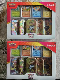 [LOT OF 2] Pokemon Scarlet & Violet - 151 5-pack Mini Tins (Costco 1785131) - Image 1