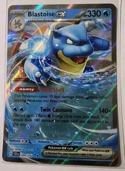 Blastoise EX 030/142 SV07 Stellar Crown Holo Pokemon TCG Double Rare - Image 1