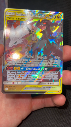 2019 Pokemon Sun & Moon Cosmic Eclipse Reshiram & Zekrom GX 157/236 - NM - Image 2