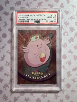 2000 Topps Chrome CHANSEY #113 TV Animation Edition Series 2 Pokemon Foil PSA 10 - Image 1
