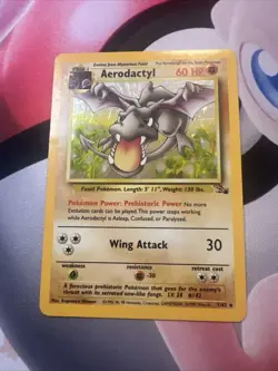 1999 Pokemon Unlimited Fossil Aerodactyl 1/62 Holo HP - Image 2