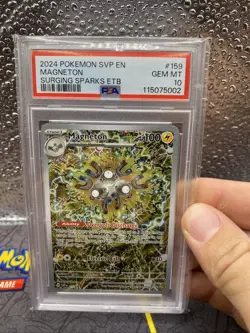MAGNETON 2024 Pokemon SV Surging Sparks ETB Black Star Promo #159 PSA 10 GEM - Image 1