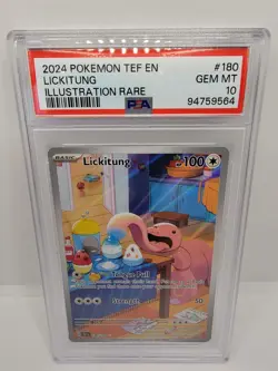 2024 Pokemon Temporal Forces Lickitung Illustration Rare #180 PSA 10 - Image 1
