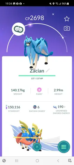 Pokemon Go (Stage 29) Shiny Legendary Zacian, zamazenta & shadow Kyogre - Image 2