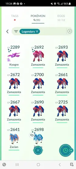 Pokemon Go (Stage 29) Shiny Legendary Zacian, zamazenta & shadow Kyogre - Image 5
