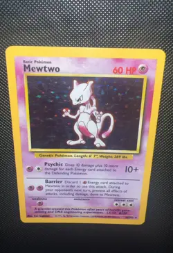 Pokemon TCG Mewtwo Base Set 10/102 Unlimited Holo Holo Rare MP ✨ - Image 1