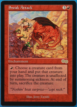 Sneak Attack Urza's Saga NM Red Rare MAGIC GATHERING CARD (ID# 497280) ABUGames - Image 1